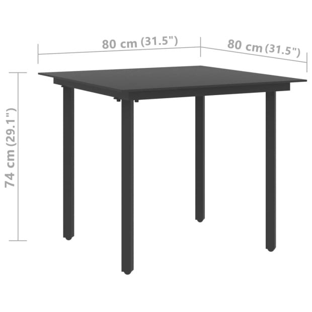 5 Piece Garden Dining Set PVC Rattan Black Image 9