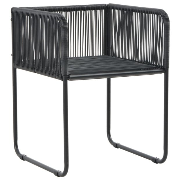 7 Piece Garden Dining Set PVC Rattan Black Image 6