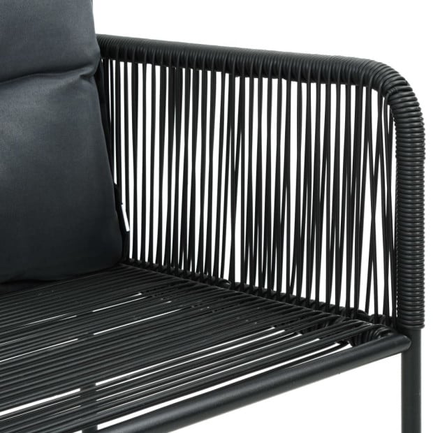 7 Piece Garden Dining Set PVC Rattan Black Image 7