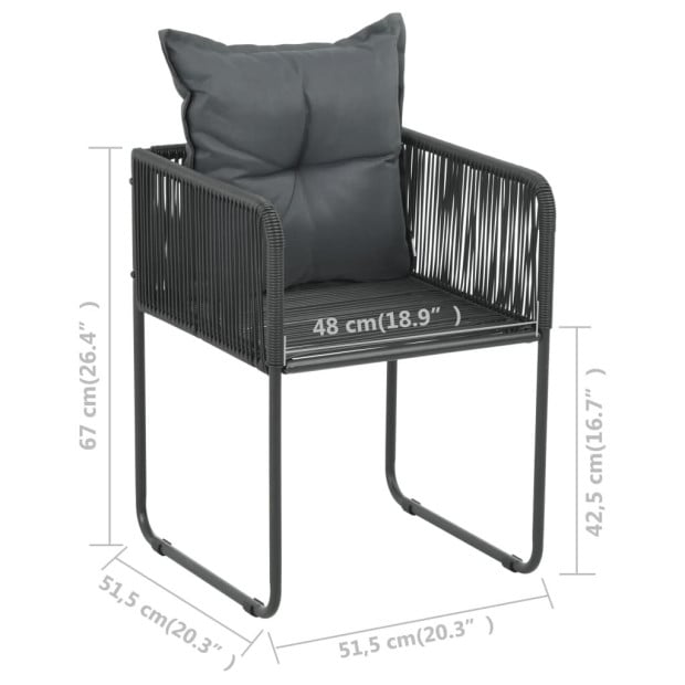 7 Piece Garden Dining Set PVC Rattan Black Image 10