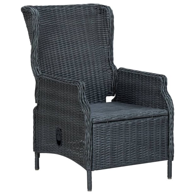 7 Piece Outdoor Dining Set With Cushions Poly Rattan Dark Grey Image 7