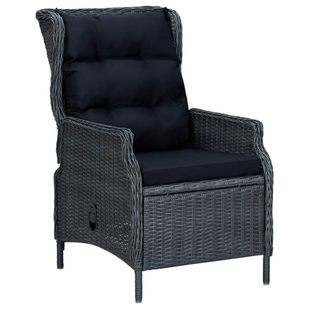 9 Piece Outdoor Dining Set With Cushions Rattan Dark Grey Image 4