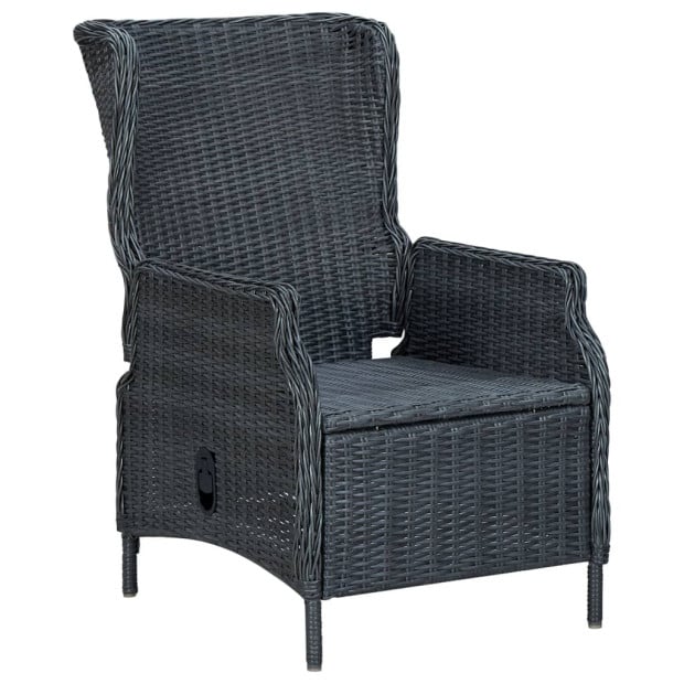 9 Piece Outdoor Dining Set With Cushions Rattan Dark Grey Image 7