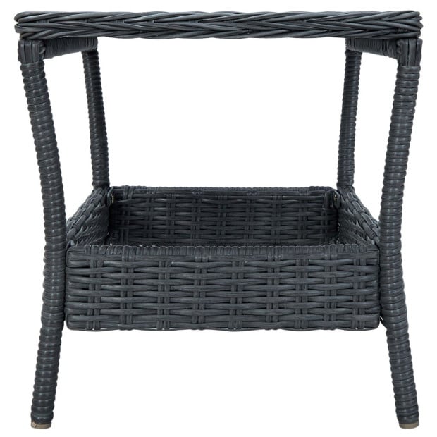 3 Piece Garden Lounge Set With Cushions Rattan Dark Grey Image 5
