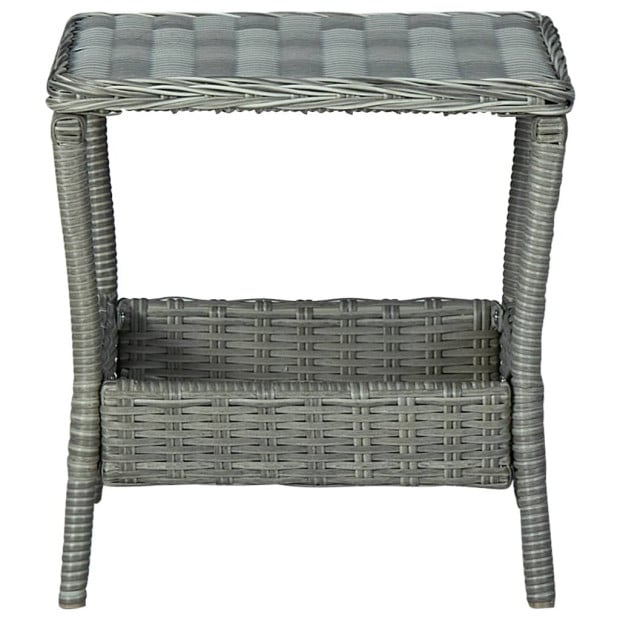 3 Piece Garden Lounge Set With Cushions Poly Rattan Light Grey Image 4