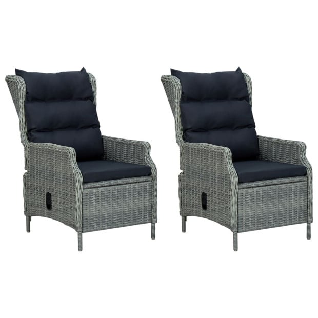 3 Piece Garden Lounge Set With Cushions Poly Rattan Light Grey Image 7