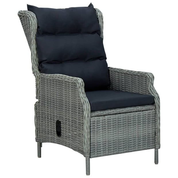 3 Piece Garden Lounge Set With Cushions Poly Rattan Light Grey Image 8