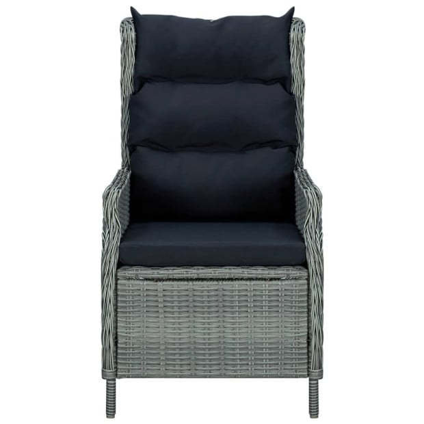 3 Piece Garden Lounge Set With Cushions Poly Rattan Light Grey Image 10