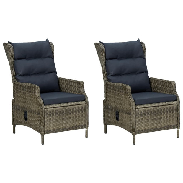 3 Piece Garden Lounge Set With Cushions Rattan Brown Image 7