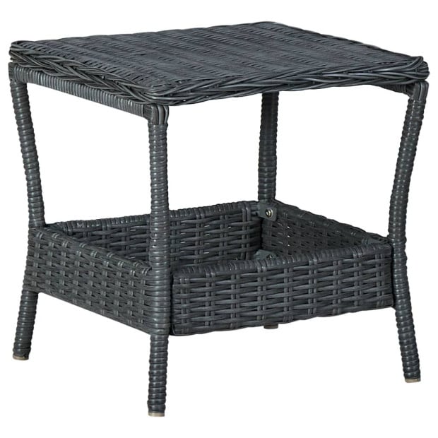 2 Piece Garden Lounge Set With Cushions Poly Rattan Dark Grey Image 3