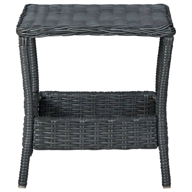 2 Piece Garden Lounge Set With Cushions Poly Rattan Dark Grey Image 4