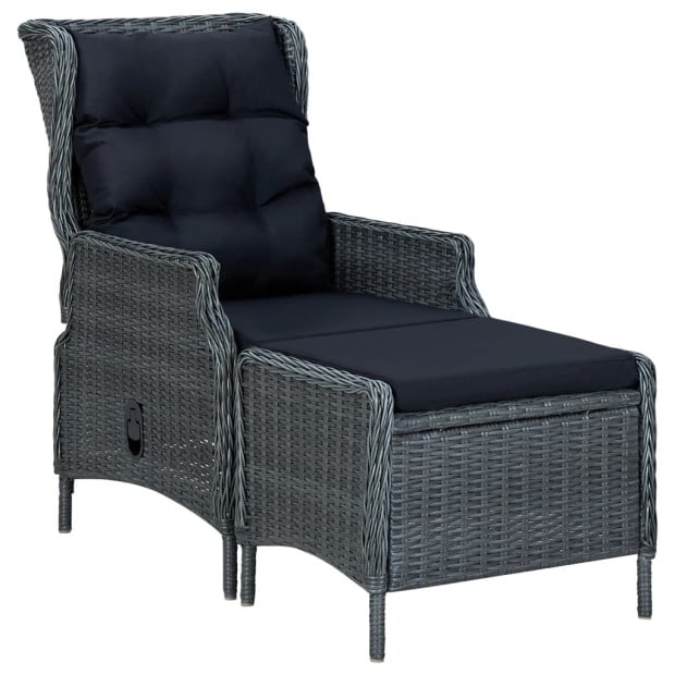 2 Piece Garden Lounge Set With Cushions Poly Rattan Dark Grey Image 8