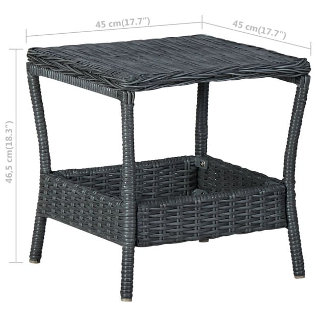 2 Piece Garden Lounge Set With Cushions Poly Rattan Dark Grey Image 10