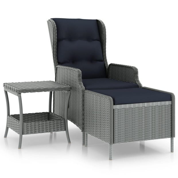 2 Piece Garden Lounge Set With Cushions Rattan Light Grey