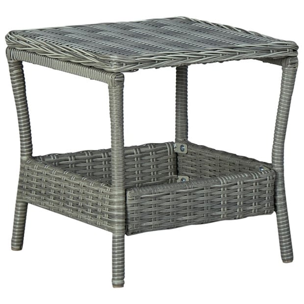 2 Piece Garden Lounge Set With Cushions Rattan Light Grey Image 3
