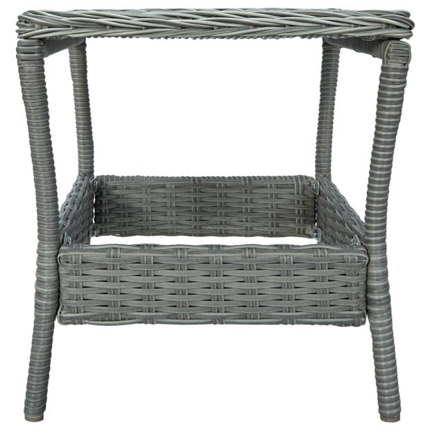2 Piece Garden Lounge Set With Cushions Rattan Light Grey Image 4