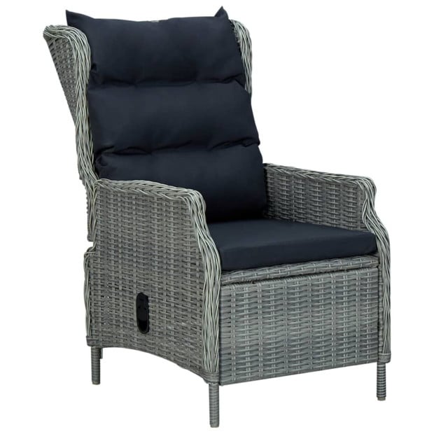 2 Piece Garden Lounge Set With Cushions Rattan Light Grey Image 7