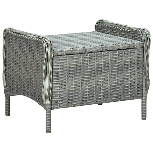 2 Piece Garden Lounge Set With Cushions Rattan Light Grey Image 8