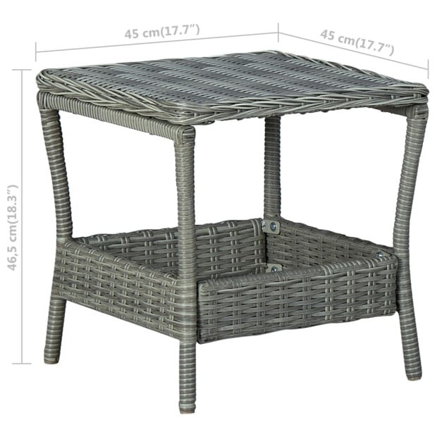 2 Piece Garden Lounge Set With Cushions Rattan Light Grey Image 9