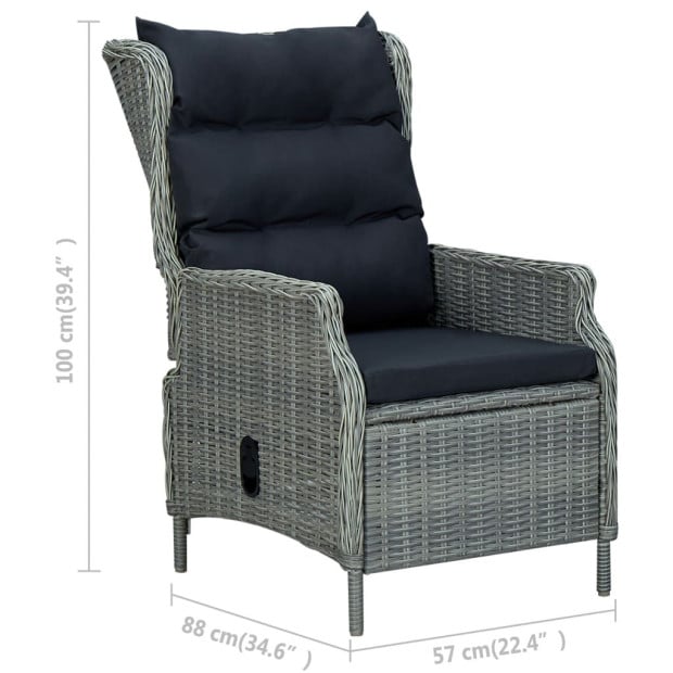 2 Piece Garden Lounge Set With Cushions Rattan Light Grey Image 10