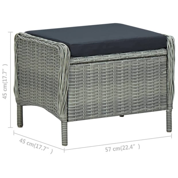 2 Piece Garden Lounge Set With Cushions Rattan Light Grey Image 11