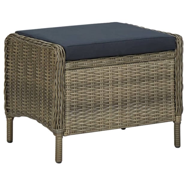 2 Piece Garden Lounge Set With Cushions Rattan Brown Image 6