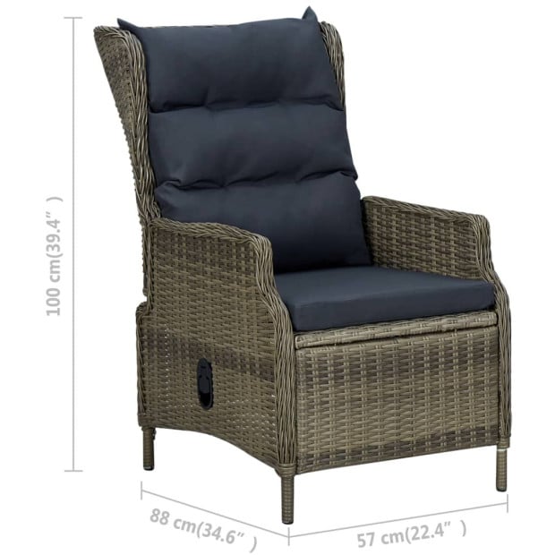 2 Piece Garden Lounge Set With Cushions Rattan Brown Image 9