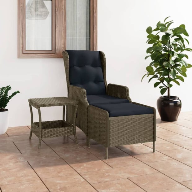 2 Piece Garden Lounge Set With Cushions Rattan Brown Image 2
