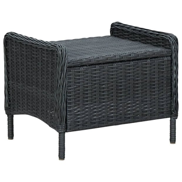 3 Piece Garden Lounge Set With 2 Back Cushions Poly Rattan Dark Grey Image 5