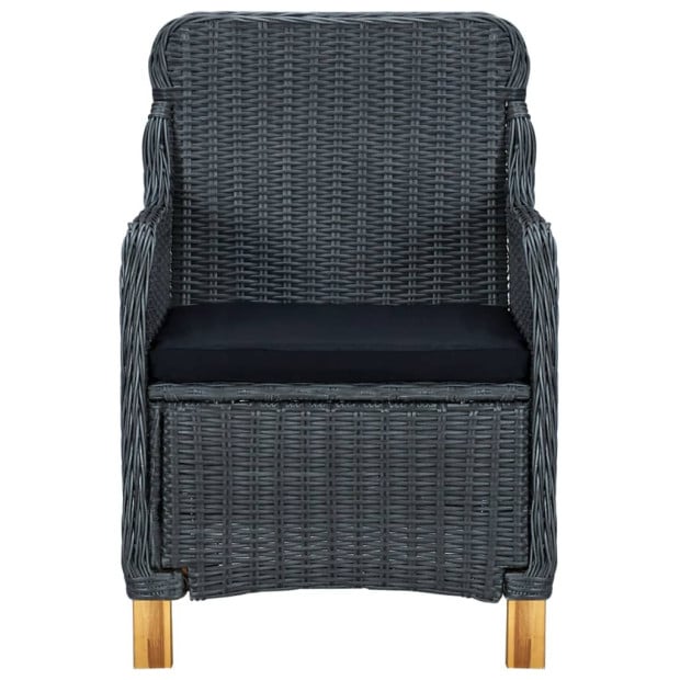 3 Piece Garden Lounge Set With Cushions Poly Rattan Dark Grey Image 5