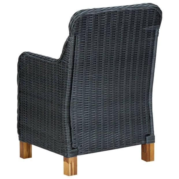 3 Piece Garden Lounge Set With Cushions Poly Rattan Dark Grey Image 7