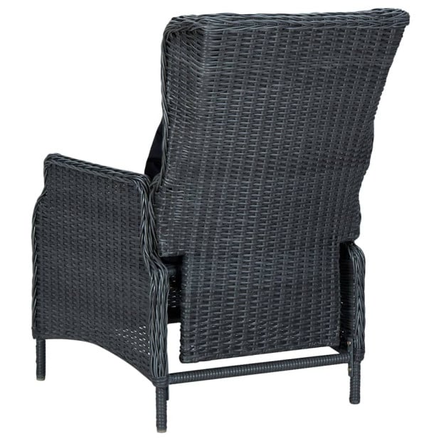9 Piece Outdoor Dining Set With Cushions Poly Rattan Dark Grey Image 5