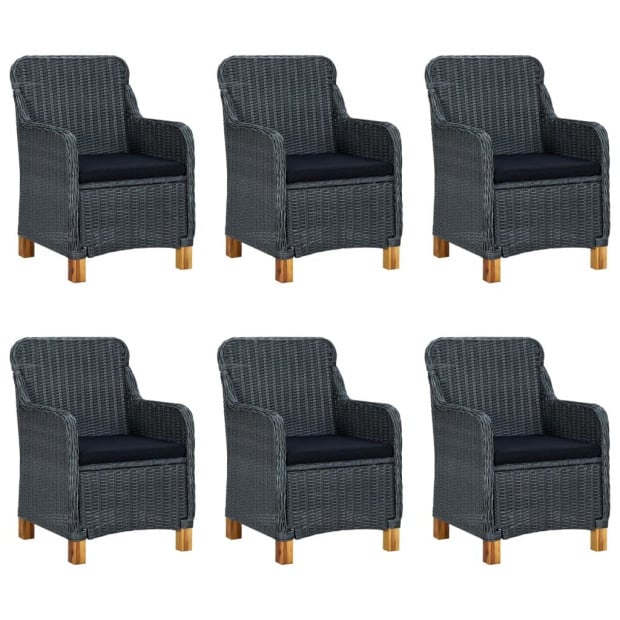 9 Piece Outdoor Dining Set With Cushions Poly Rattan Dark Grey Image 8