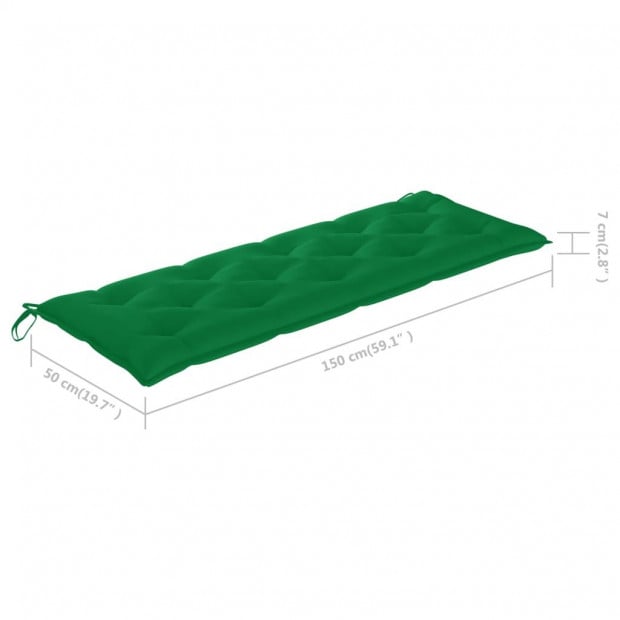 Batavia Bench With Green Cushion 150 Cm Solid Teak Wood Image 11