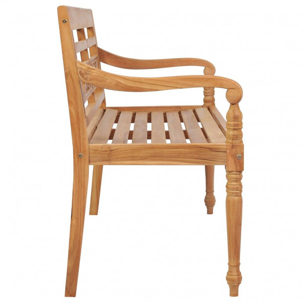 Batavia Bench With Green Cushion 150 Cm Solid Teak Wood Image 8