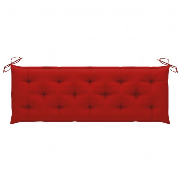 Batavia Bench With Red Cushion 150 Cm Solid Teak Wood Image 4
