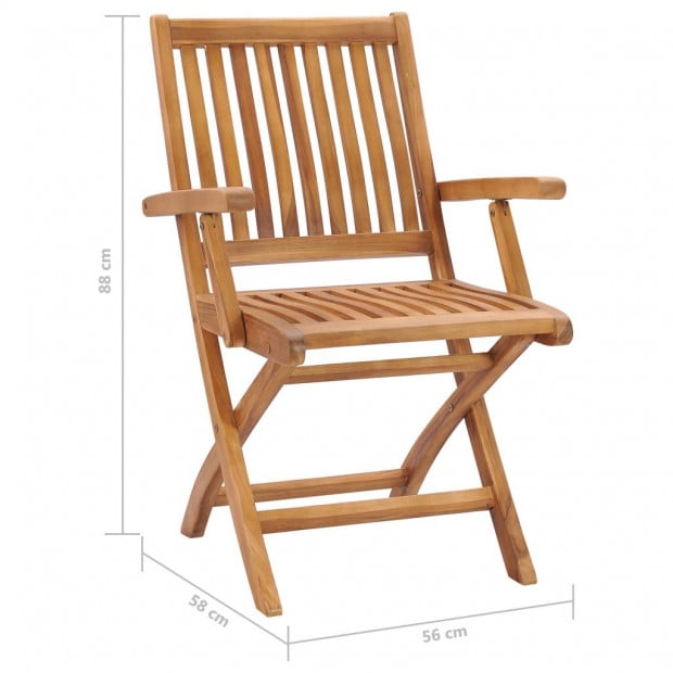 Garden Chairs with Armrest 2 Pcs Anthracite Cushions Solid Teak Wood Image 11