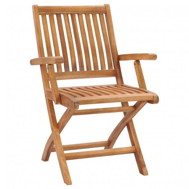 Garden Chairs with Armrest 2 Pcs Anthracite Cushions Solid Teak Wood Image 3