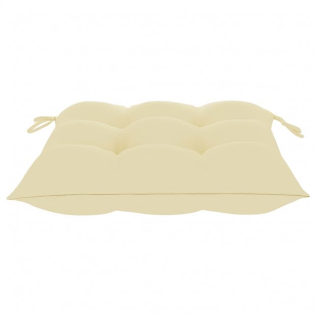 Garden Chairs 2 Pcs Cream White Cushions Solid Teak Wood Image 9