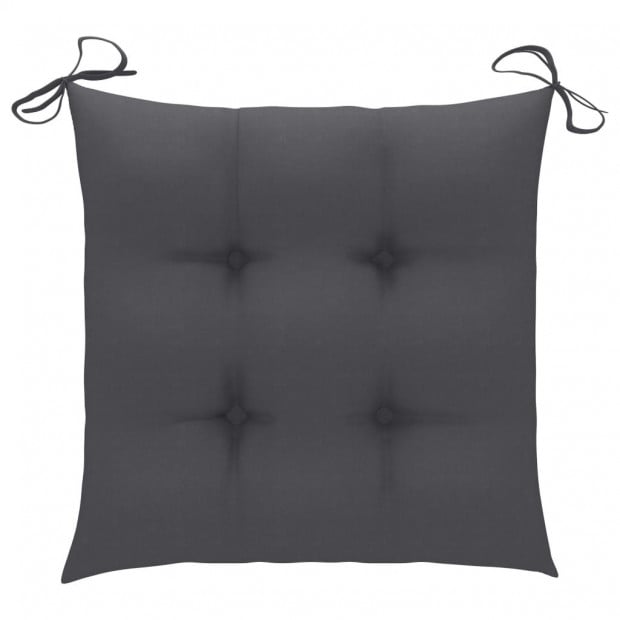 2 Pcs Garden Chairs Anthracite Cushions Solid Teak Wood Image 7