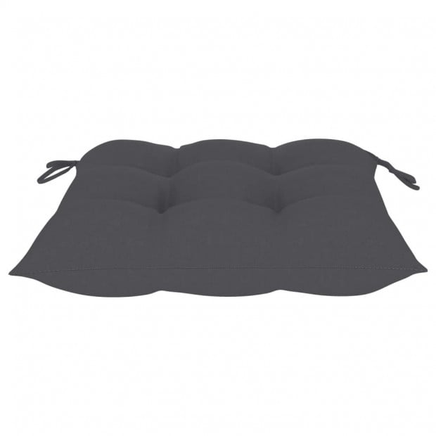 2 Pcs Garden Chairs Anthracite Cushions Solid Teak Wood Image 9