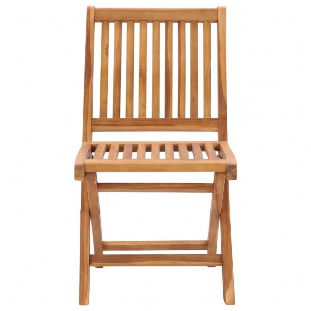 Garden Chairs 2 Pcs With Cream White Solid Teak Wood Image 4