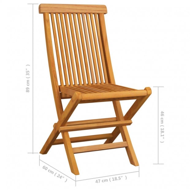 Garden Chairs With Grey Cushions 2 Pcs Solid Teak Wood Image 11
