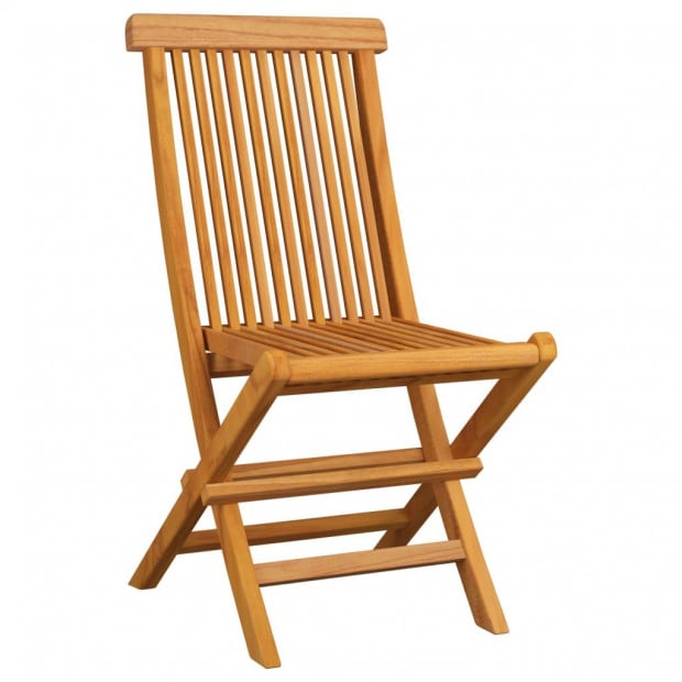 Garden Chairs With Grey Cushions 2 Pcs Solid Teak Wood Image 3