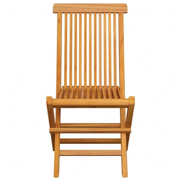 Garden Chairs With Grey Cushions 2 Pcs Solid Teak Wood Image 4