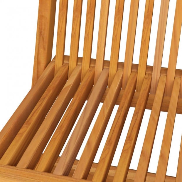 Garden Chairs With Grey Cushions 2 Pcs Solid Teak Wood Image 5