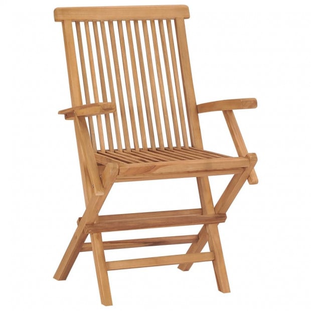 Garden Chairs With Anthracite Cushions 2 Pcs Solid Teak Wood Image 4