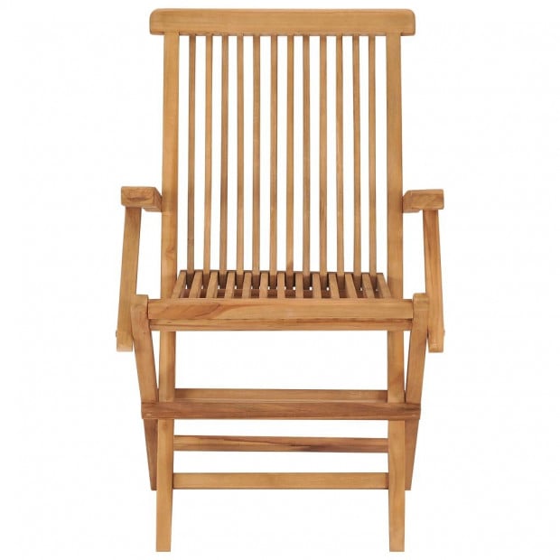 Garden Chairs With Anthracite Cushions 2 Pcs Solid Teak Wood Image 5