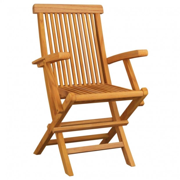 Garden Chairs With Cream White Cushions 3 Pcs Solid Teak Wood Image 9