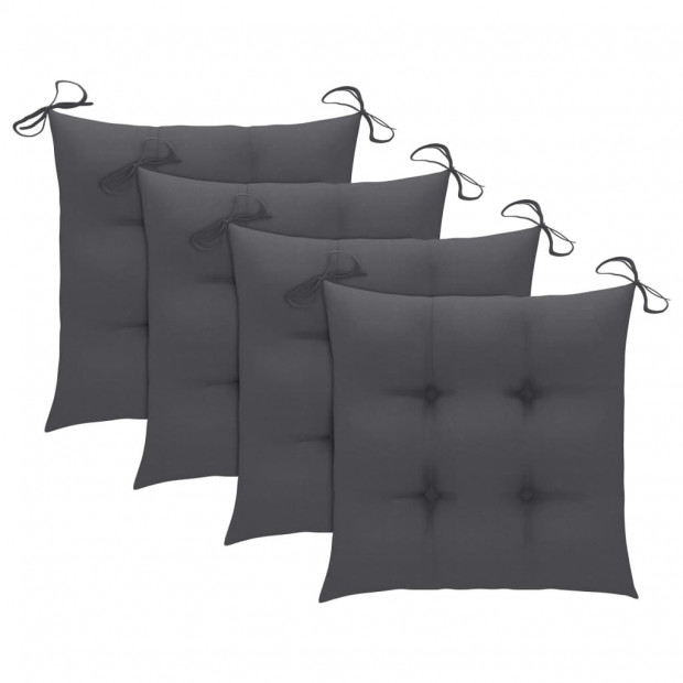 Garden Chairs With Anthracite Cushions 4 Pcs Solid Teak Wood Image 7
